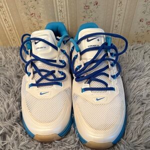 Nike White and Blue Lunar Sneakers size 9 Men’s